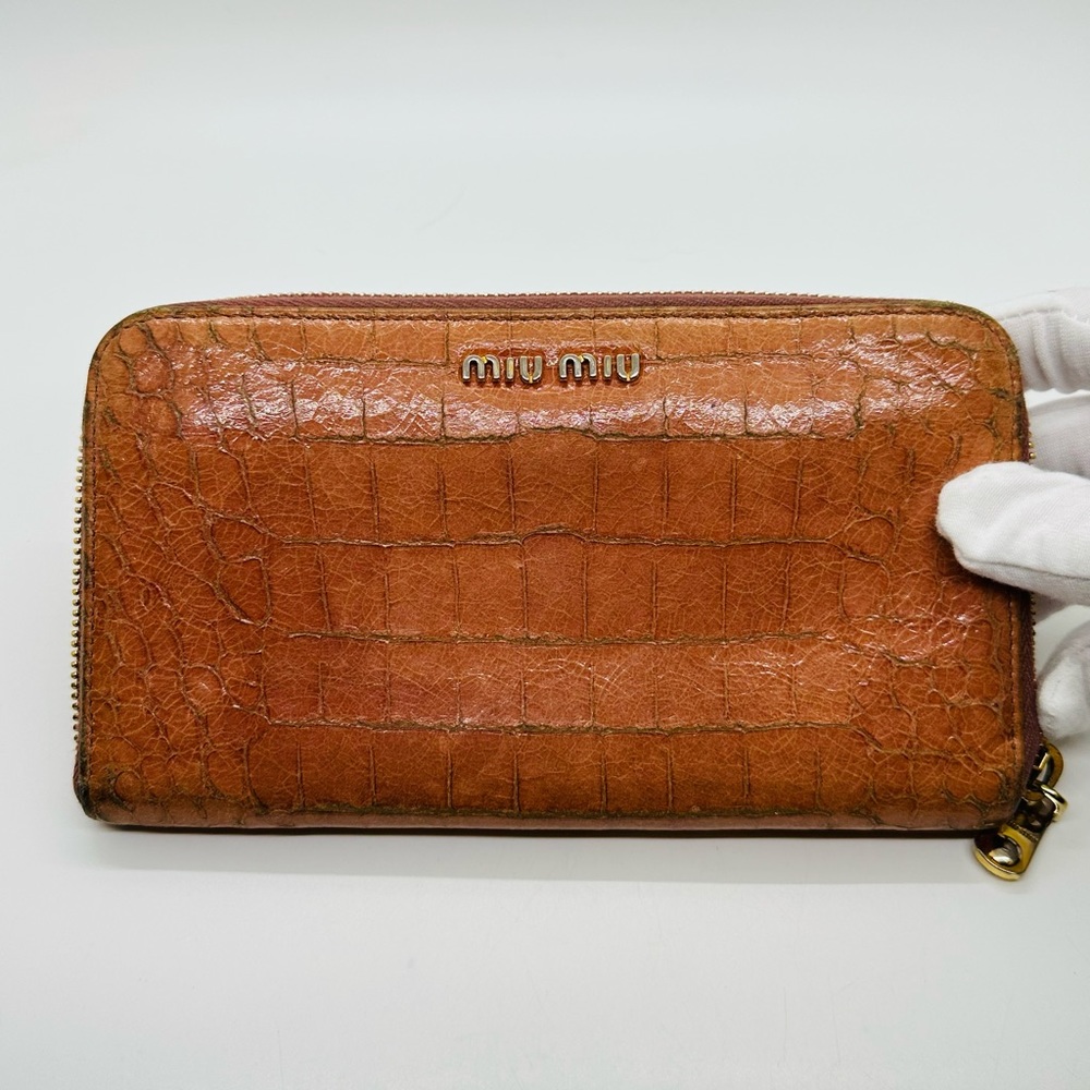 Miu Miu Large Crocodile Zip Around Wallet - image 1